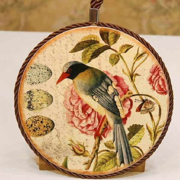 Garden Flower Large Ceramic Absorbent Coaster 