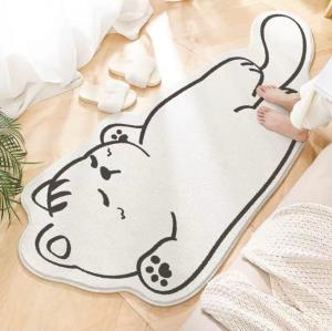 Cartoon Bear Long Faux Cashmere Floor Rug