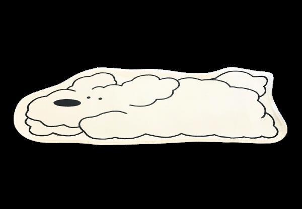 Cartoon Sleeping Animal Long White Floor Rug