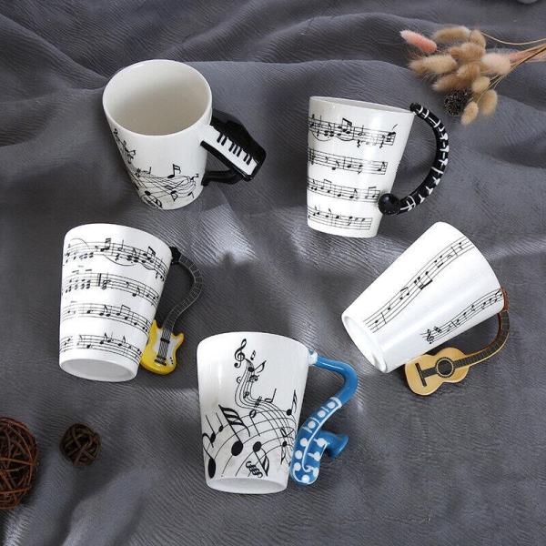 3D Music Instrument Melody Handle Ceramic Cup