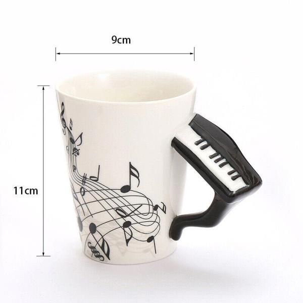 3D Music Instrument Melody Handle Ceramic Cup