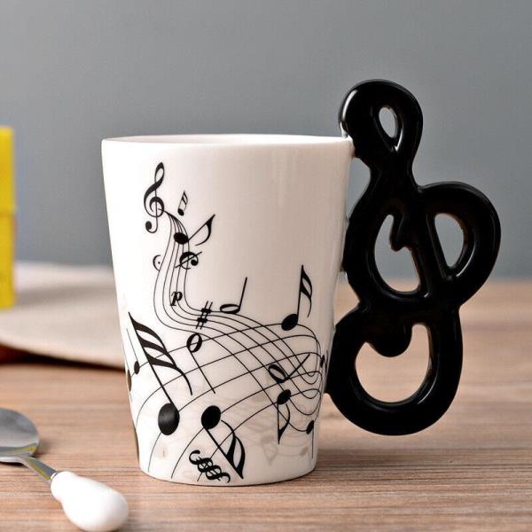 3D Music Instrument Melody Handle Ceramic Cup