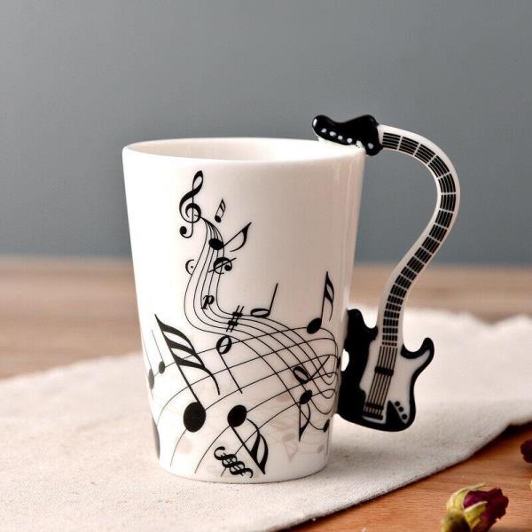 3D Music Instrument Melody Handle Ceramic Cup