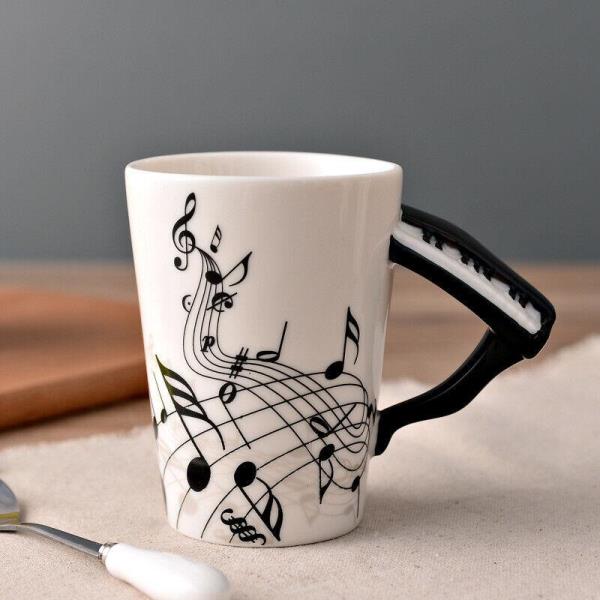 3D Music Instrument Melody Handle Ceramic Cup