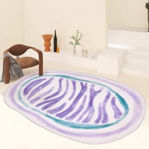 Faux Lamb Wool Oval Living Room Rug