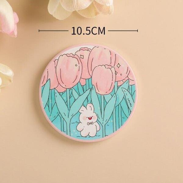 Heat Resistance Anti Slippery Cartoon Ceramic Absorbent Coasters