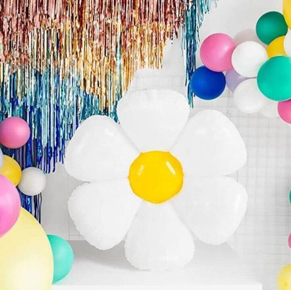 Daisy Flower Birthday Party Latex Foil Balloons