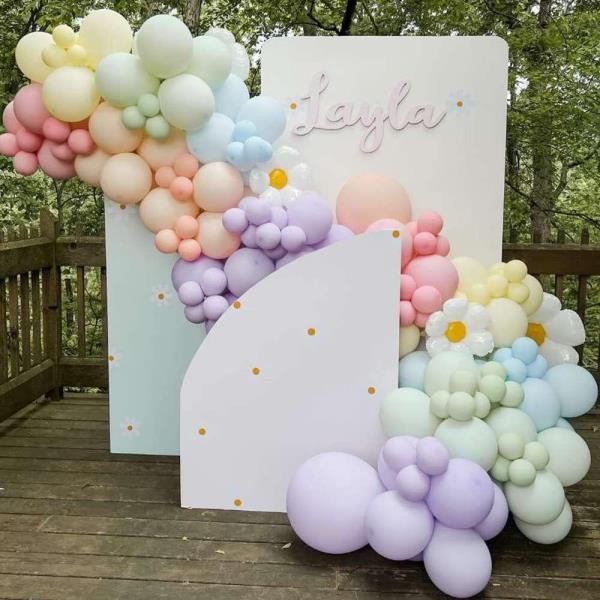 Daisy Flower Birthday Party Latex Foil Balloons