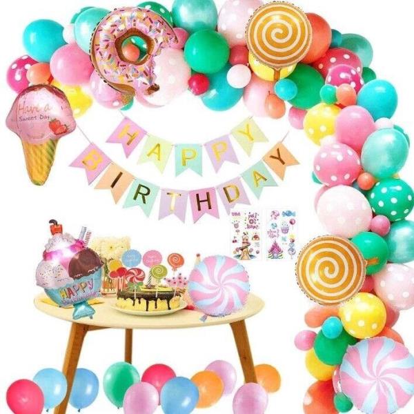 Donut Ice Cream Birthday Party Latex Balloons