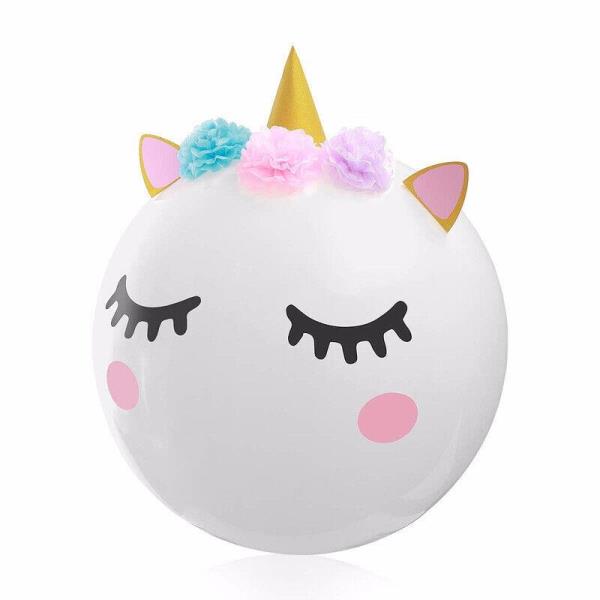 36 Inch 3D White Flower Unicorn Latex Balloon