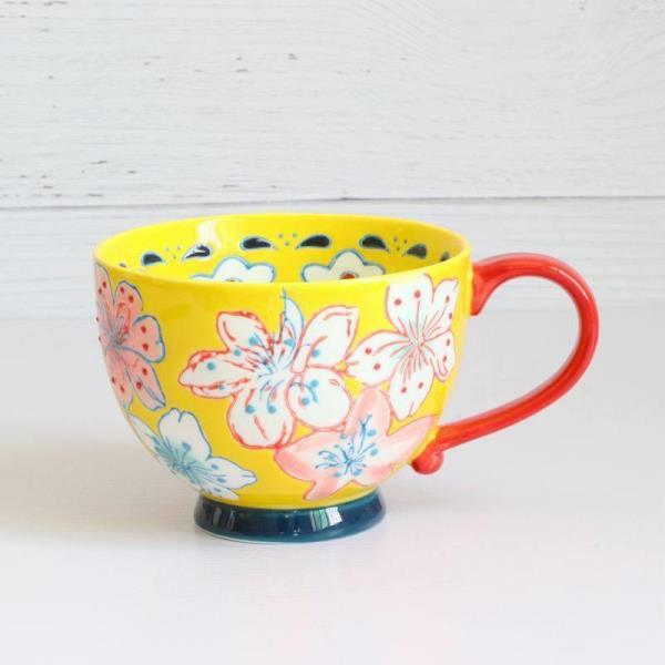 Modern Strength Porcelain Flower Ceramic Cup