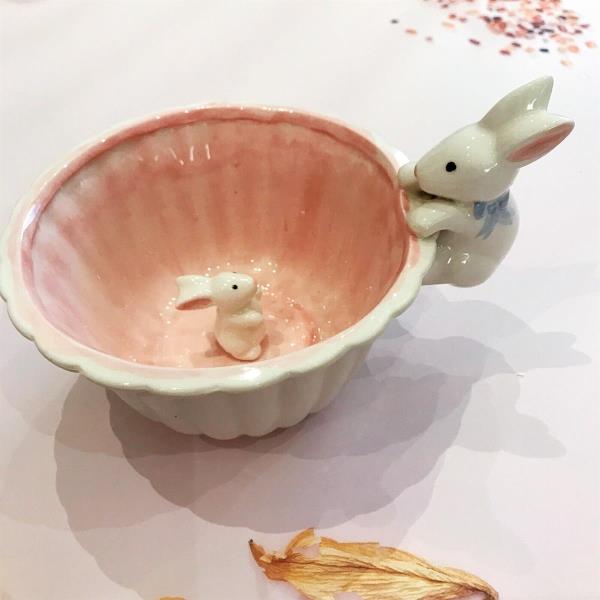 3D Cartoon Bunny Rabbit Ceramic Bowl