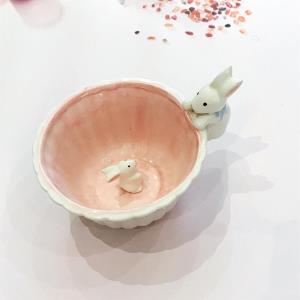 3D Rabbit Snack Salad Ceramic Bowl