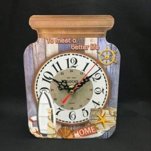 Retro Vintage Drifting Bottle Wooden Hanging Wall Clock