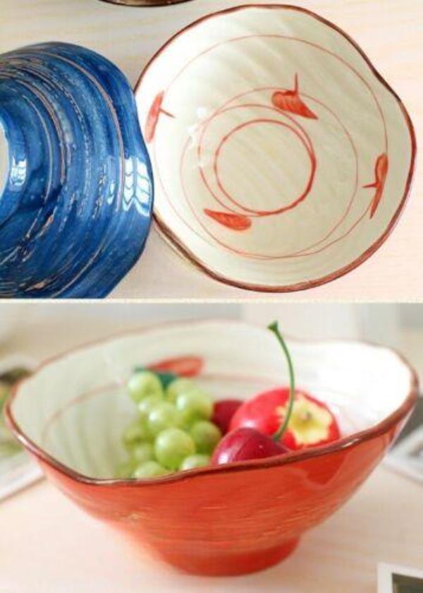 5 Pcs Handmade Japanese Seashell Ceramic Bowls Set