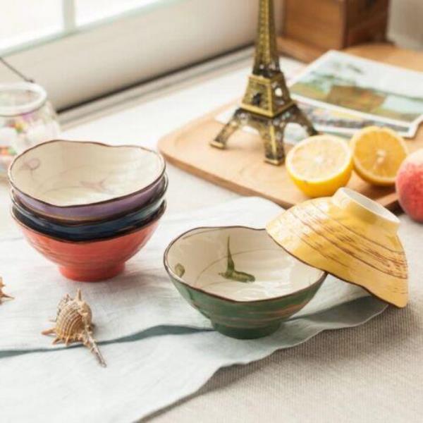 5 Pcs Handmade Japanese Seashell Ceramic Bowls Set