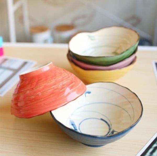 5 Pcs Handmade Japanese Seashell Ceramic Bowls Set