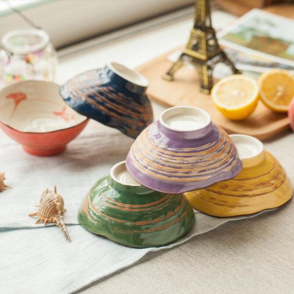 5 Pcs Handmade Japanese Seashell Ceramic Bowls Set