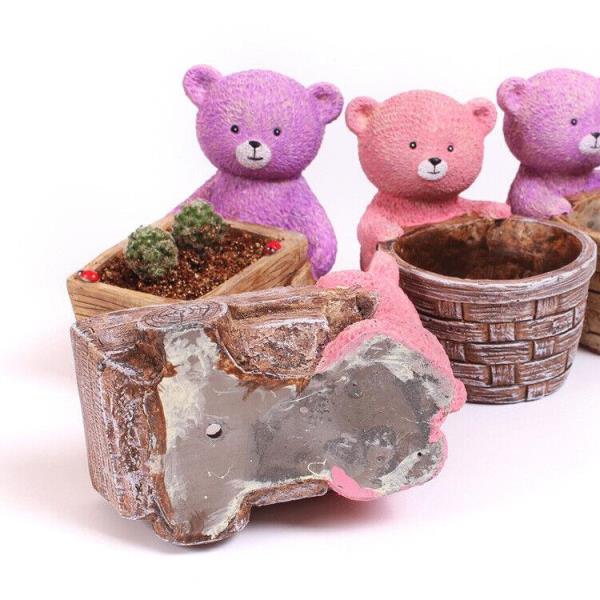 Cartoon Bear Cement Succulent Plant Flower Pot