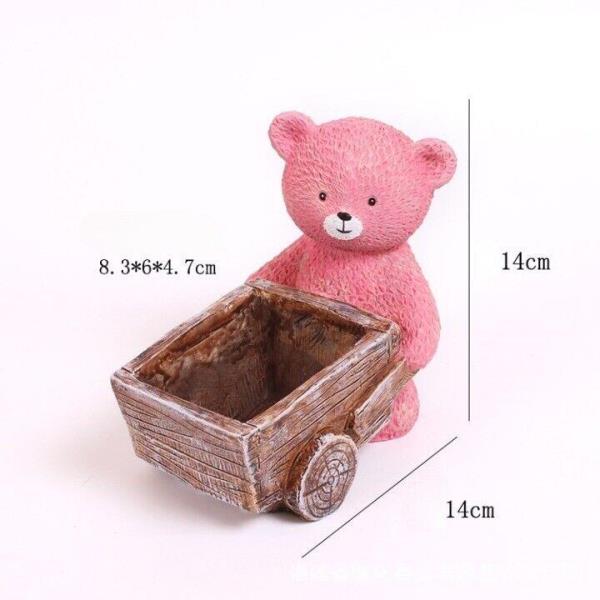 Cartoon Bear Cement Succulent Plant Flower Pot