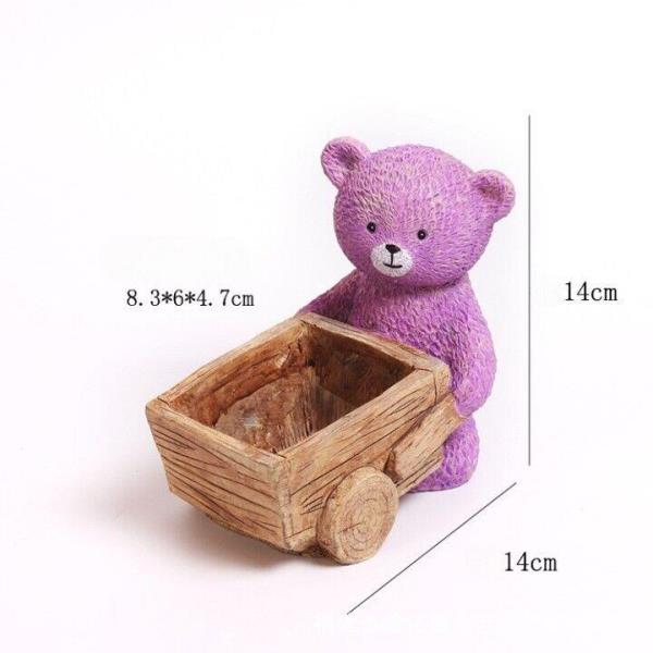 Cartoon Bear Cement Succulent Plant Flower Pot