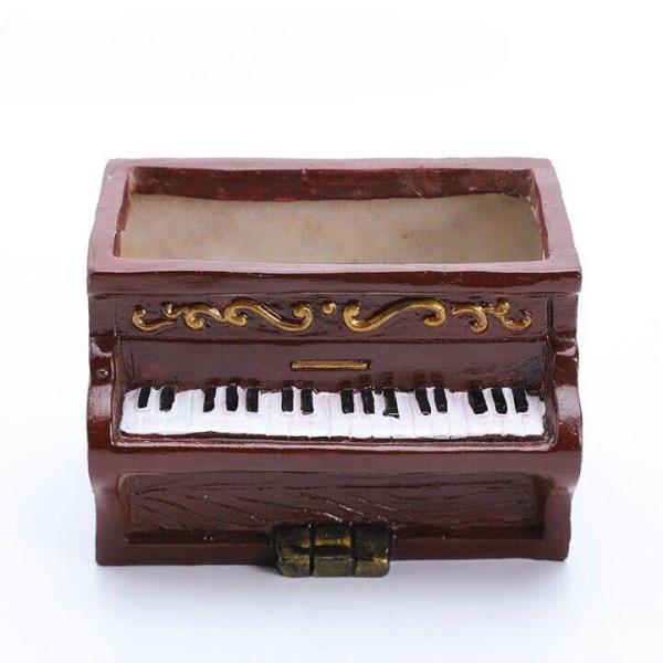 Retro Brown Piano Mini Flowerpot Succulent Plant Pot