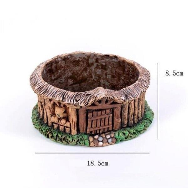 Animal Cottage House Cement Succulent Plants Flower Pot