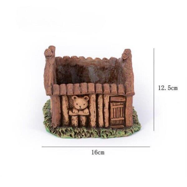 Animal Cottage House Cement Succulent Plants Flower Pot