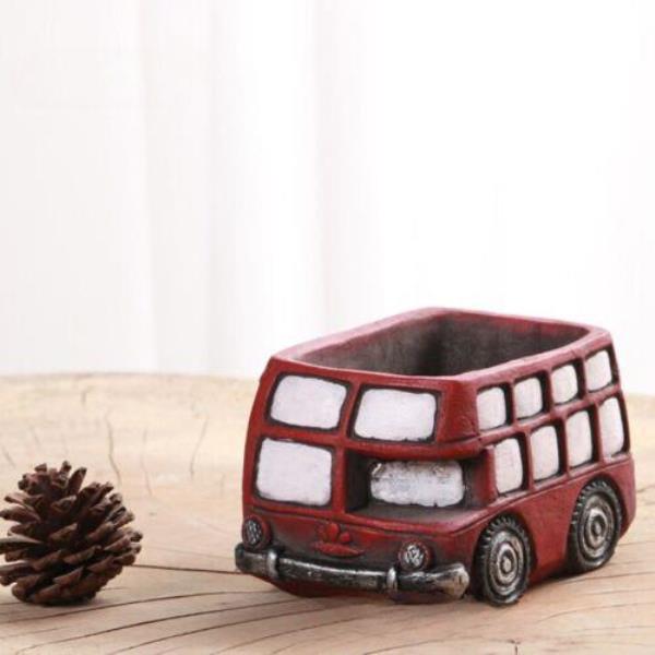 Retro Bus Train Garden Succulent Flower Plant Pot