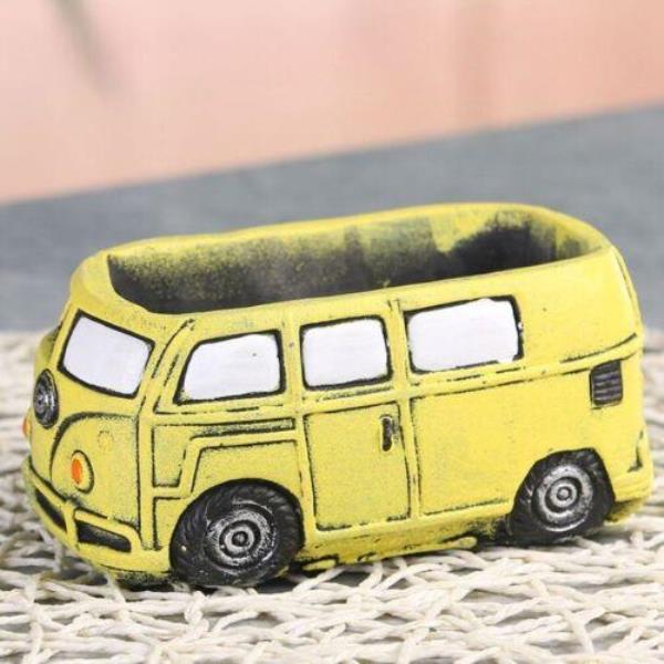 Retro Bus Train Garden Succulent Flower Plant Pot