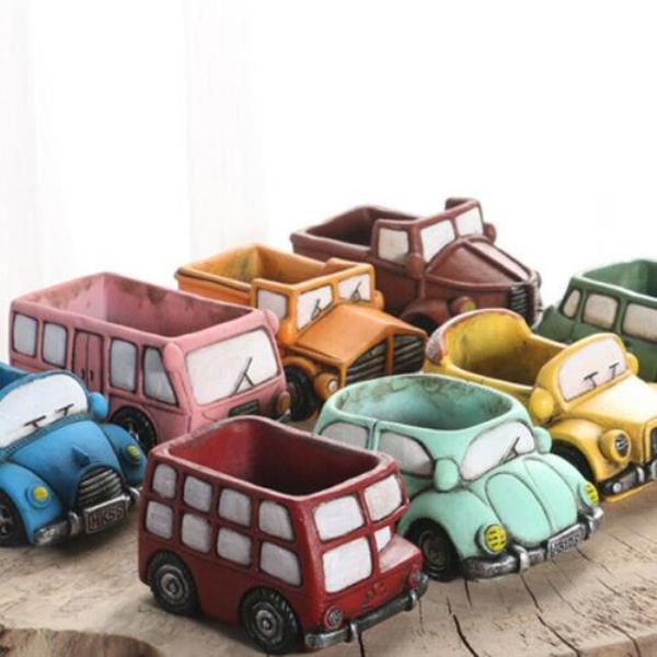 Retro Bus Train Garden Succulent Flower Plant Pot