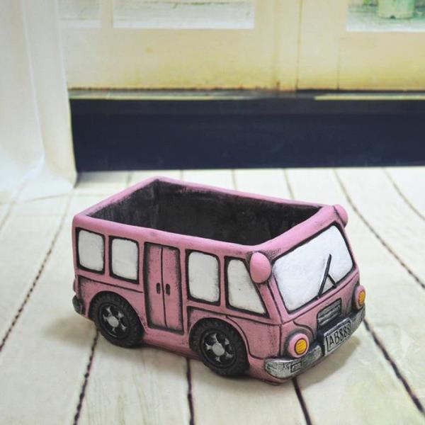 Retro Bus Train Garden Succulent Flower Plant Pot