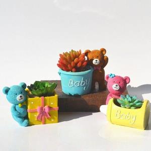 Cartoon Bear Desk Succulent Flower Plant Pot