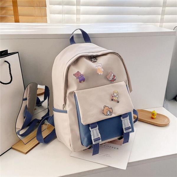 Ulzzang Durable Preppy Multi Pockets School Backpack