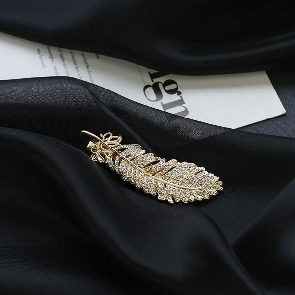 Shimmering Full Crystal Feather Hair Pin