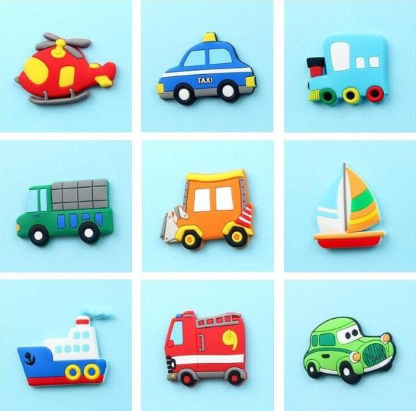 8 Cartoon Kids Educational Soft Fridge Magnets