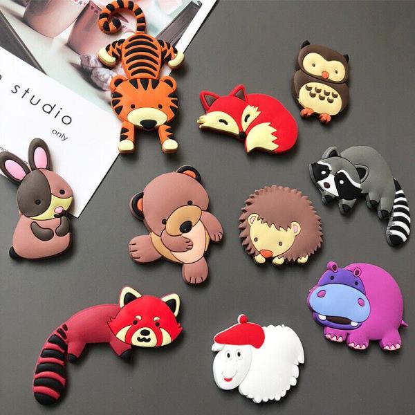 10 Cartoon PVC Kids Education Animal Fridge Magnets