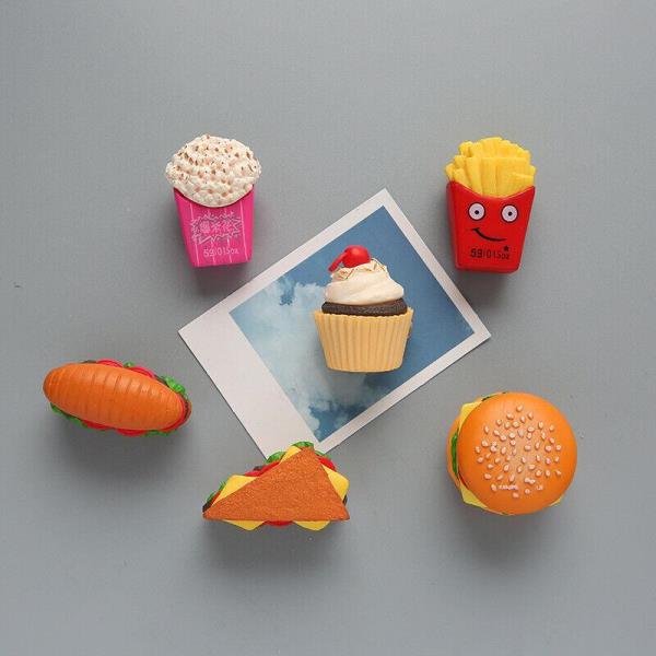 6 Creative PVC Simulated 3D Food Strong Fridge Magnets