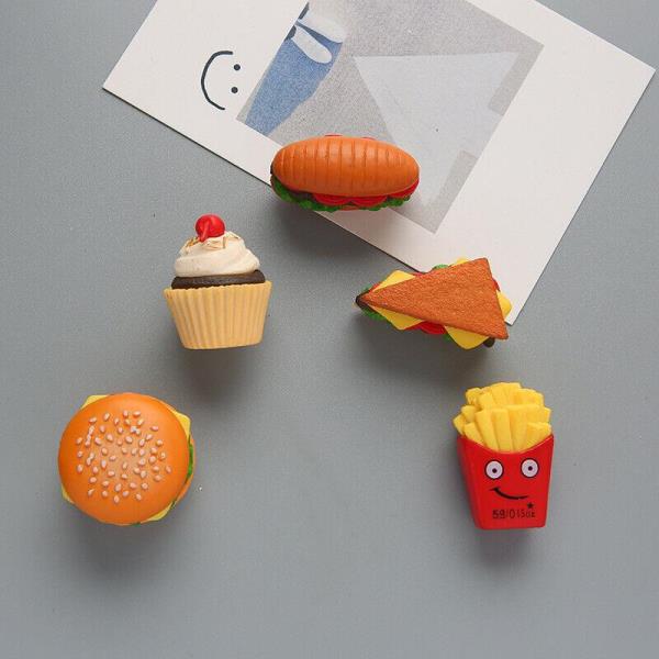 6 Creative PVC Simulated 3D Food Strong Fridge Magnets