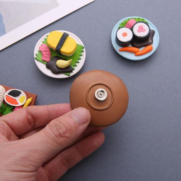 4 Sushi Plate PVC 3D Food Fridge Magnets