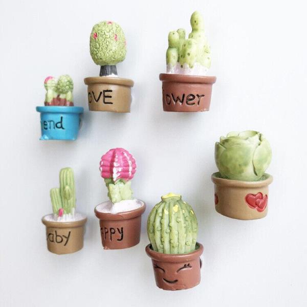 7 Creative 3D Cactus Plant PVC Fridge Magnets