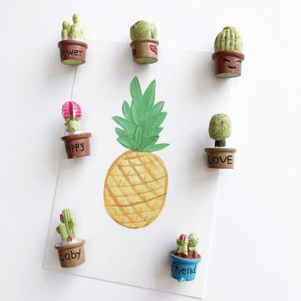 7 Creative 3D Cactus Plant PVC Fridge Magnets