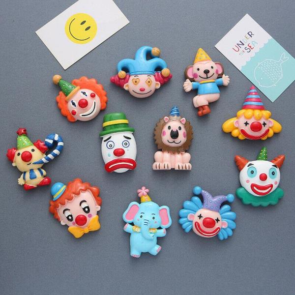 7 Circus Clown Animal Resin 3D Fridge Magnets