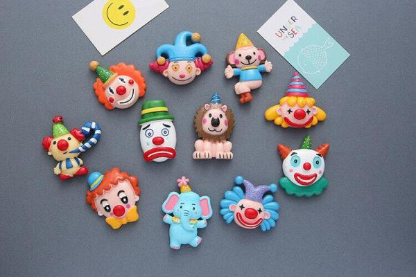 7 Circus Clown Animal Resin 3D Fridge Magnets