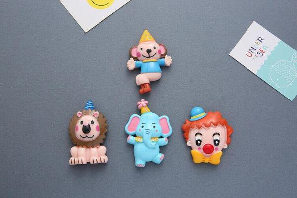 7 Circus Clown Animal Resin 3D Fridge Magnets