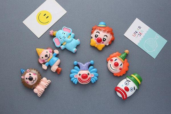 7 Circus Clown Animal Resin 3D Fridge Magnets