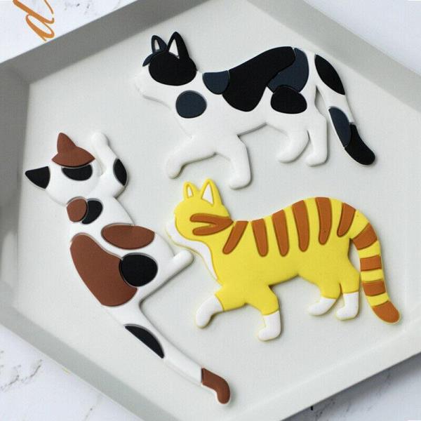 Cartoon PVC Cat Dog Tail Hook Multiuse Fridge Magnet