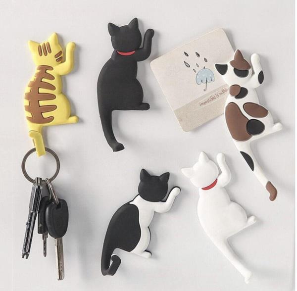 Cartoon PVC Cat Dog Tail Hook Multiuse Fridge Magnet