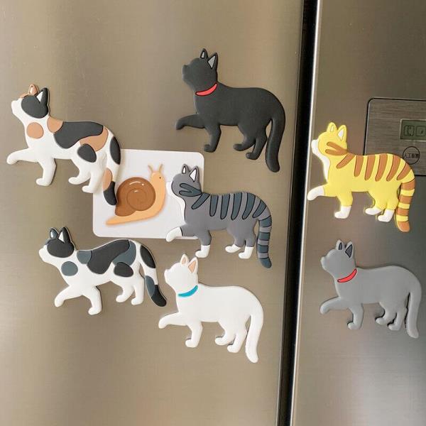 Cartoon PVC Cat Dog Tail Hook Multiuse Fridge Magnet