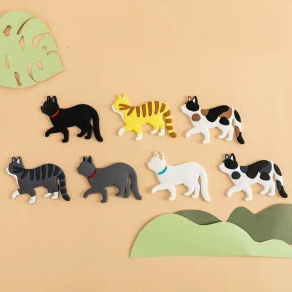 Cartoon PVC Cat Dog Tail Hook Multiuse Fridge Magnet